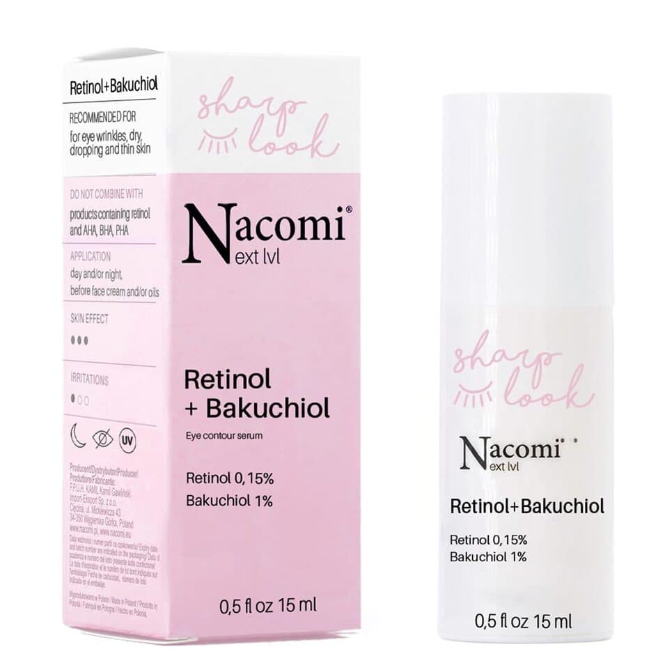 Next Level Sharp Look Retinol + Bakuchiol Przeciwzmarszczkowe serum pod oczy Retinol 0,15% + Bakuchiol 1%