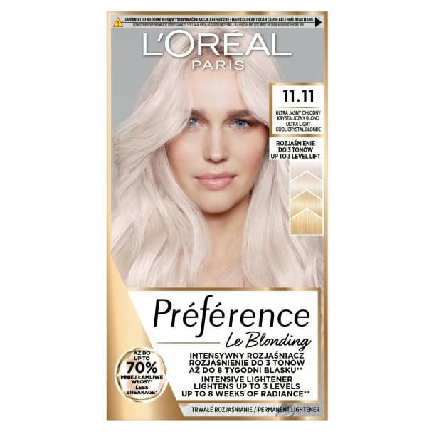 Préférence farba do włosów odcień 11.11 Ultra jasny chłodny krystaliczny blond
