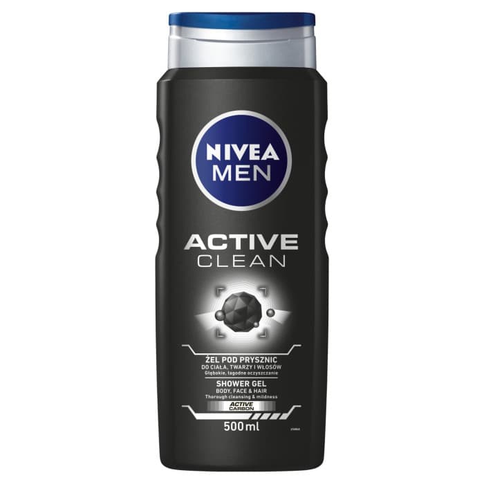 Active Clean 3w1 Żel Pod Prysznic Do Ciała Męski z Węglem