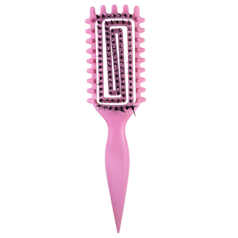 Intervion Curly Brush Szczotka Do Włosów Kręconych Definiująca Loki Różowa