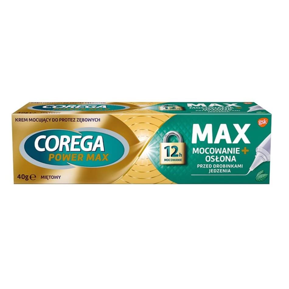 Power Max Mocowanie + Osłona krem mocujący do protez o miętowym smaku
