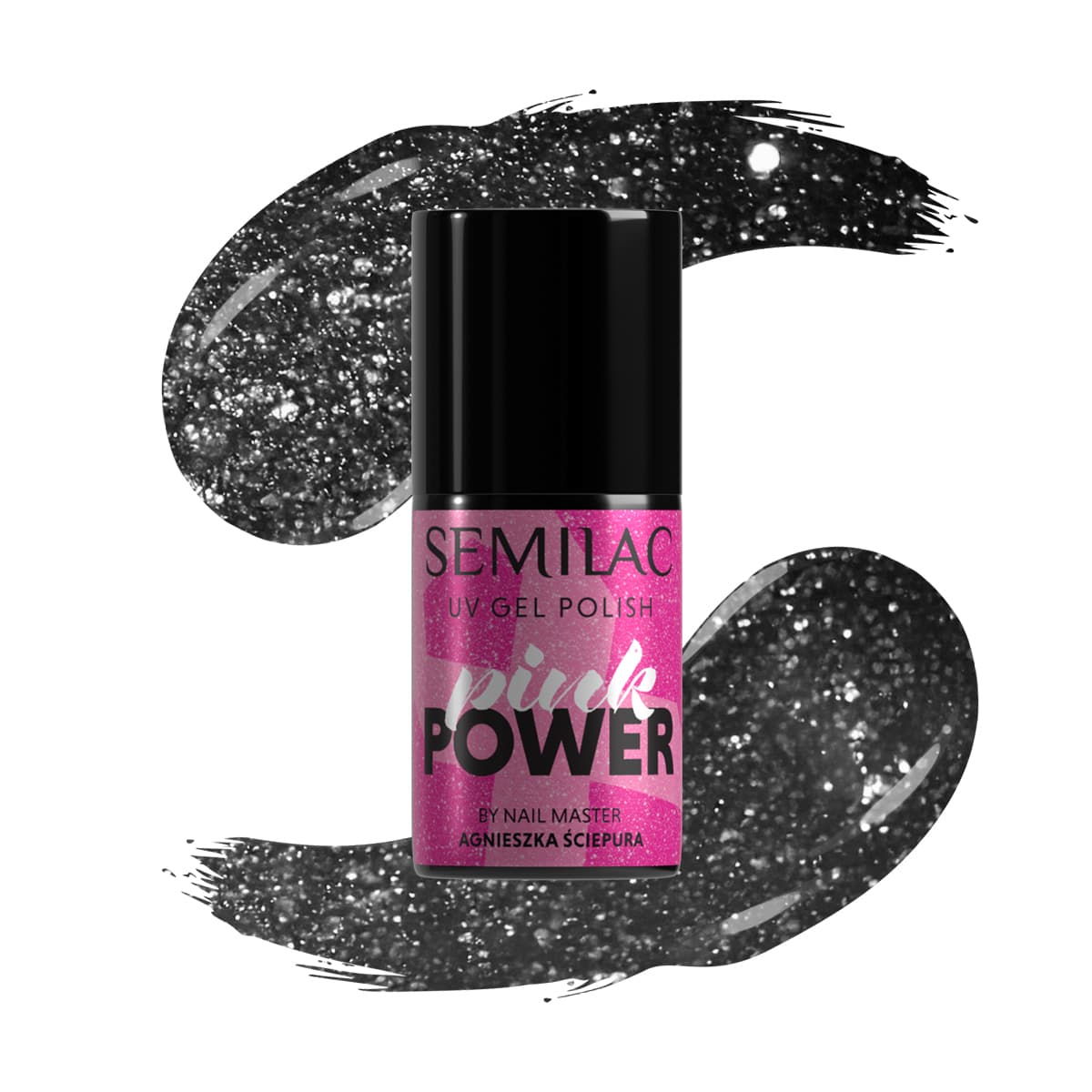 Pink Power, lakier hybrydowy, A705 Black Opal