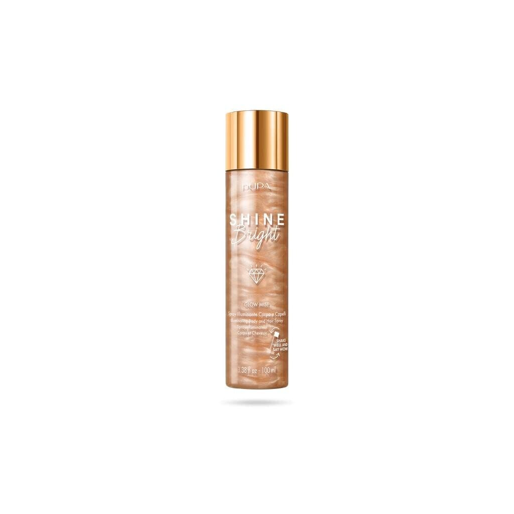Pupa Shine Bright, rozświetlająca mgiełka do włosów i ciała, holo diamond
