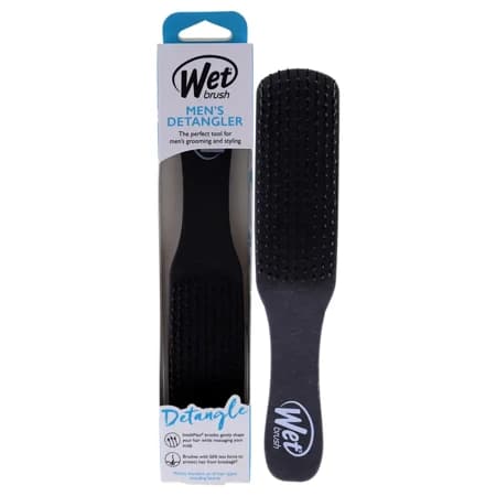 Mens Detangler, szczotka do włosów dla mężczyzn, black leather