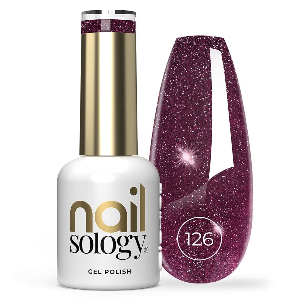 Nailsology lakier hybrydowy z brokatem 126 Red Dress Moment