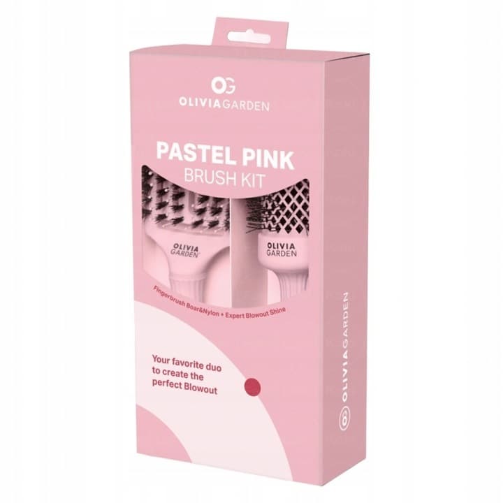 Box Pastel Pink Shine + Fingerbrush, zestaw szczotek do włosów