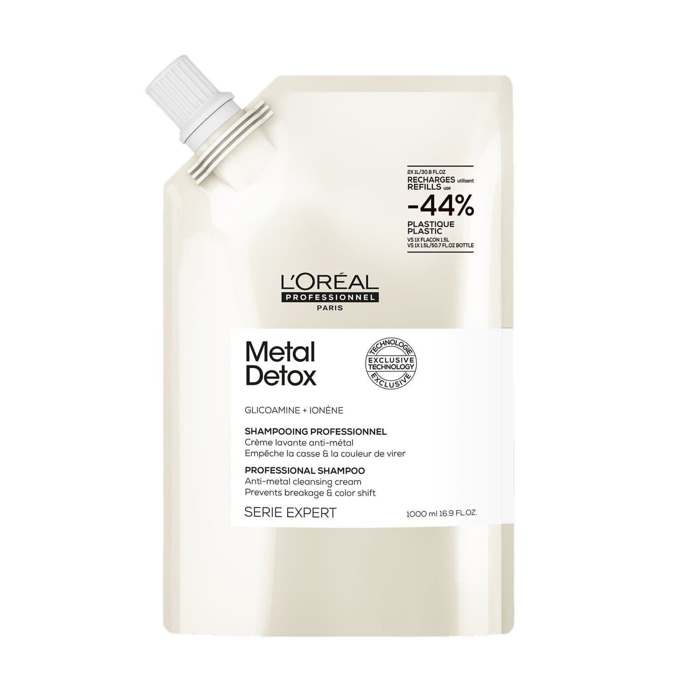 Loreal Metal Detox, szampon do włosów farbowanych neutralizujący metale, refill