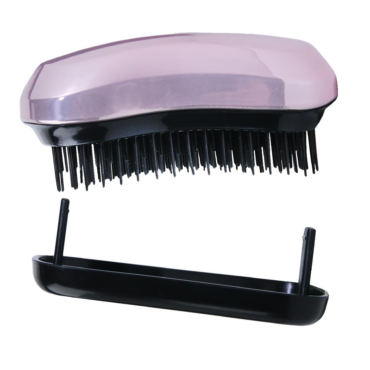 Vion Brush & Go kompaktowa szczotka do włosów z nakładką Metaliczny Róż