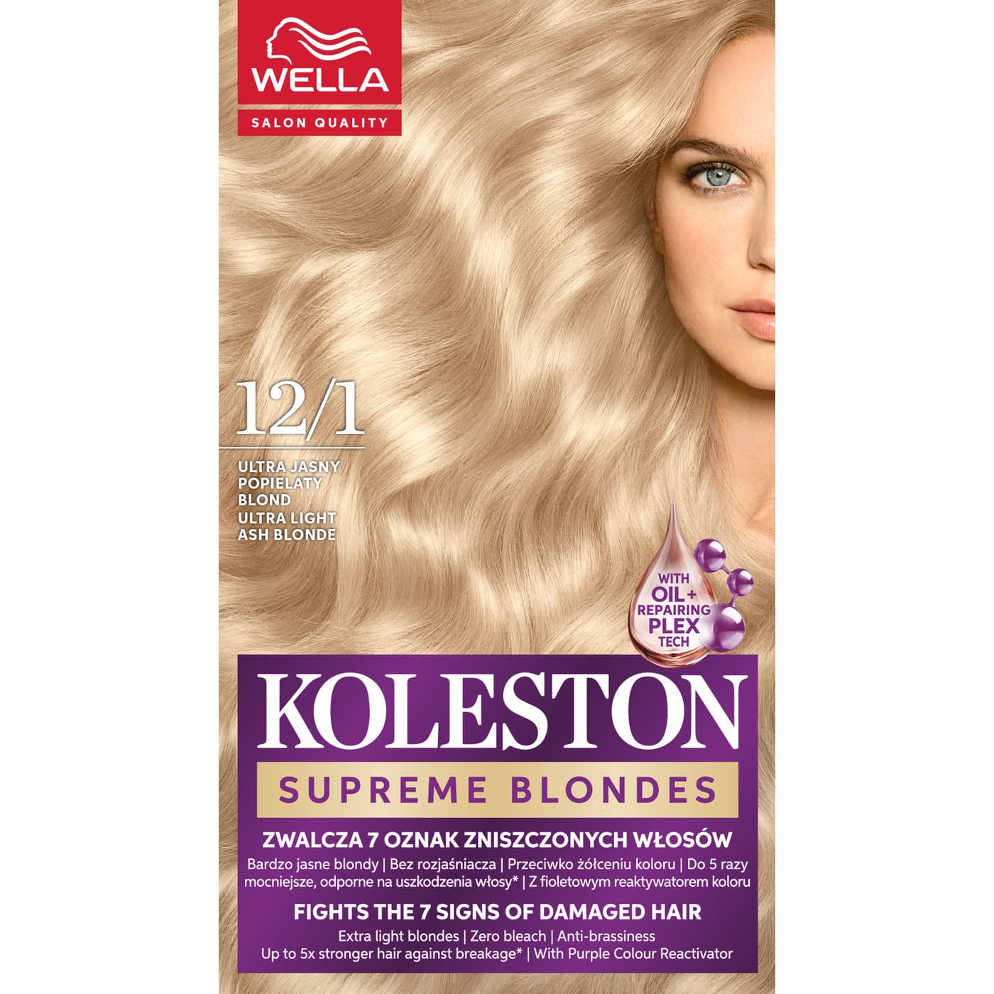 Koleston Supreme, farba do włosów, Ultra Jasny Popielaty Blond, 12/1