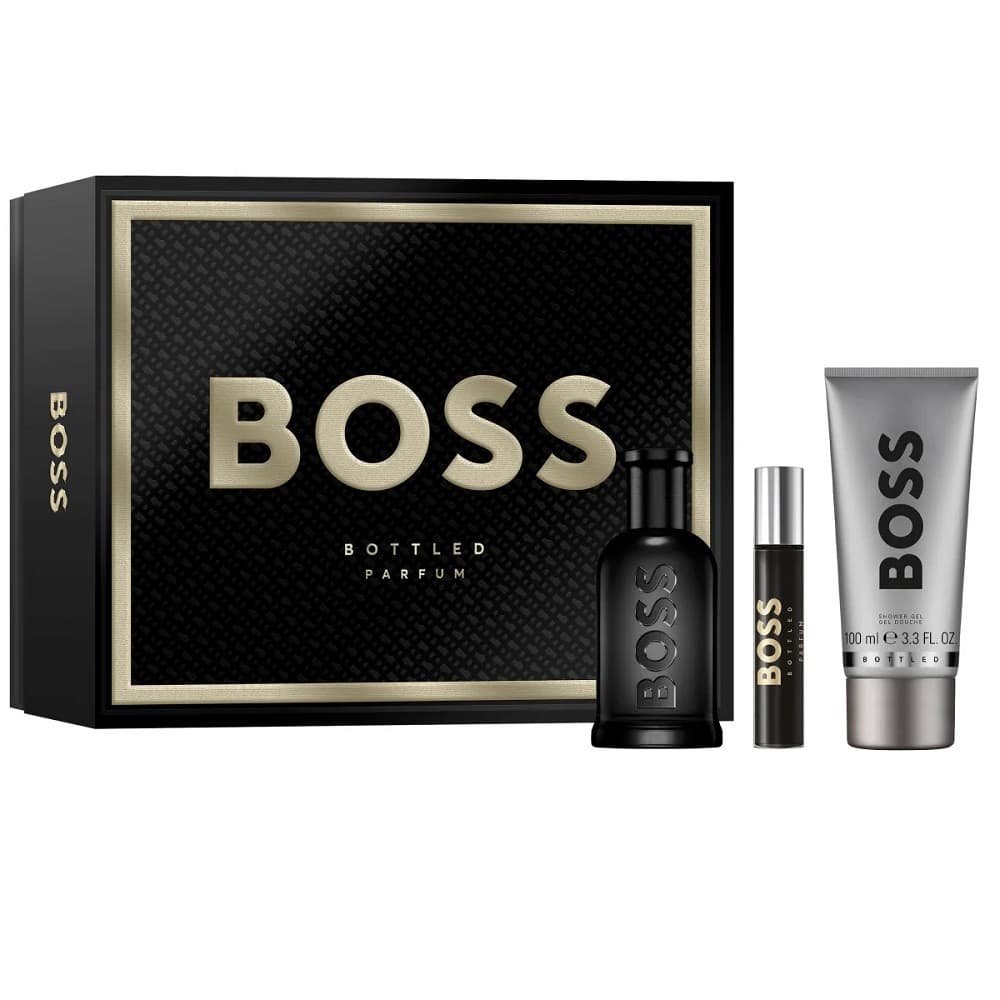 Boss Bottled zestaw perfumy spray + żel pod prysznic + perfumy spray (M)