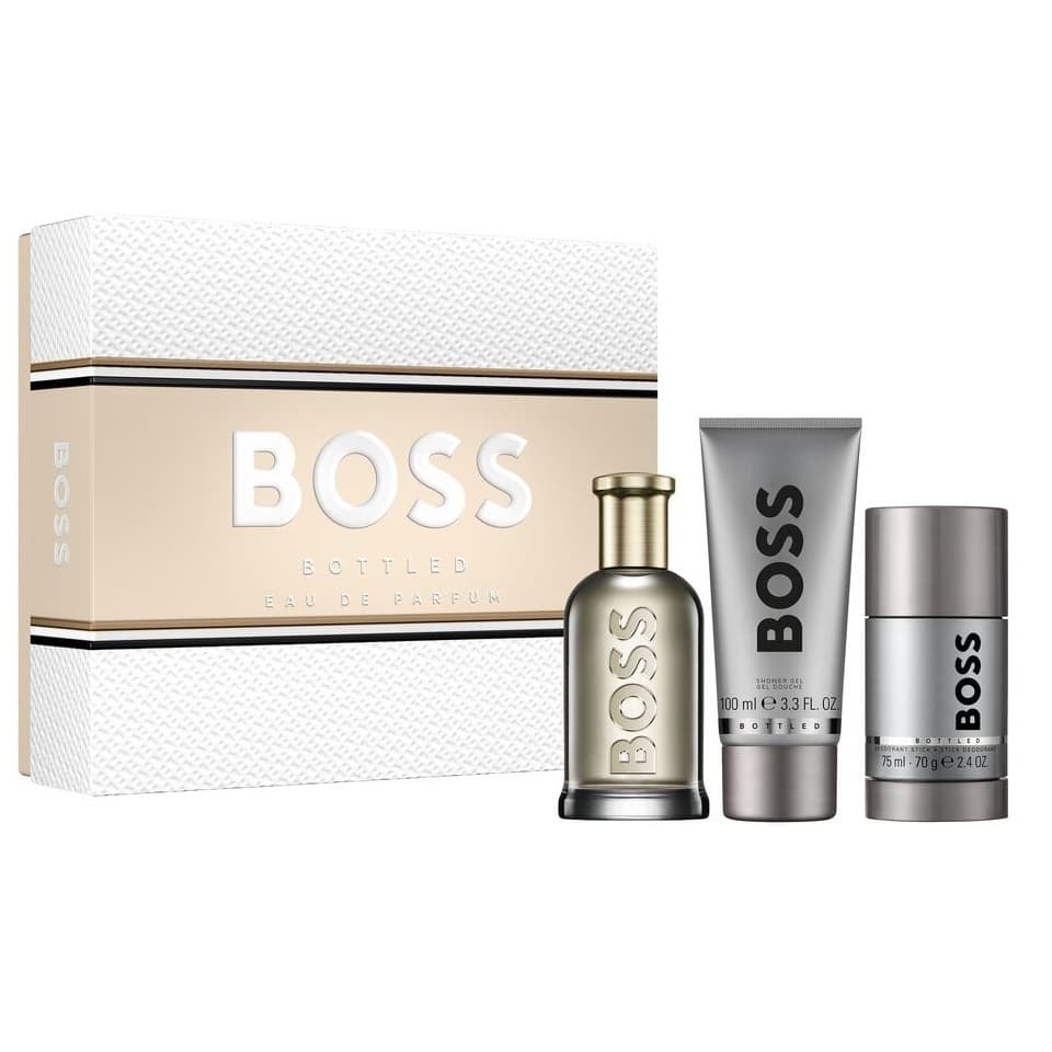 Boss Bottled zestaw dla mężczyzn woda perfumowana + żel pod prysznic + dezodorant sztyft elegancki prezent