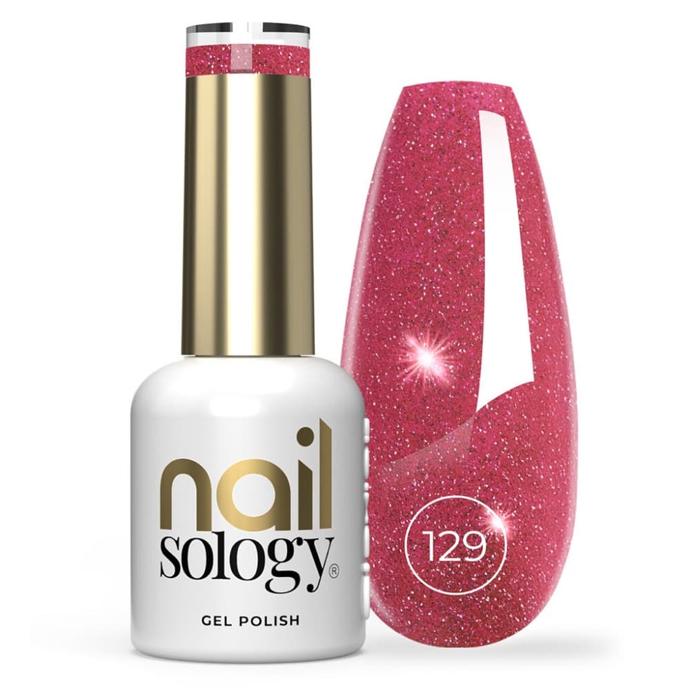 Nailsology lakier hybrydowy z brokatem 129 Lambada Pink