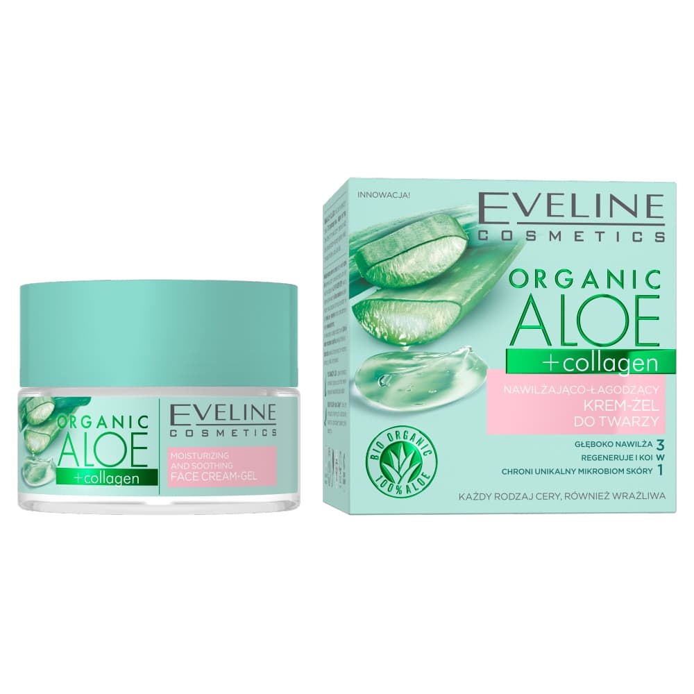 Organic Aloe+Collagen aktywny intensywnie nawilżający żel-krem o działaniu uspokajającym