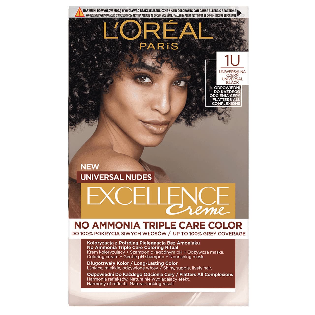 Paris Universal Nudes Excellence Creme pielęgnacyjny krem koloryzujący 1U Uniwersalna Czerń