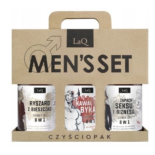 Czyściopak Męski, zestaw Czarny 3x żel: 1x ryszard z bieszczad, 1x kawał byka, 1x zapach seksu i biznesu