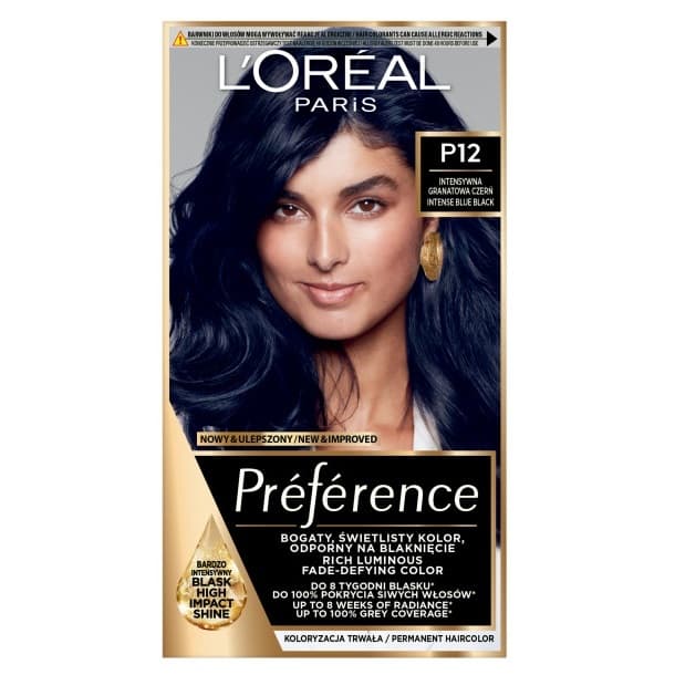 Loreal Preference Farba do włosów - P12 Seoul Intensywna Granatowa Czerń (2x +)