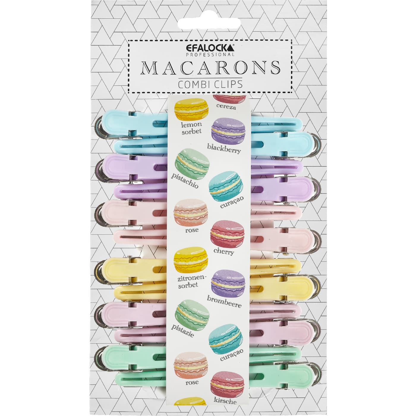 Macarons Combi-Clips, klipsy sekcyjne do włosów, pastel assorted., ref. 14102381