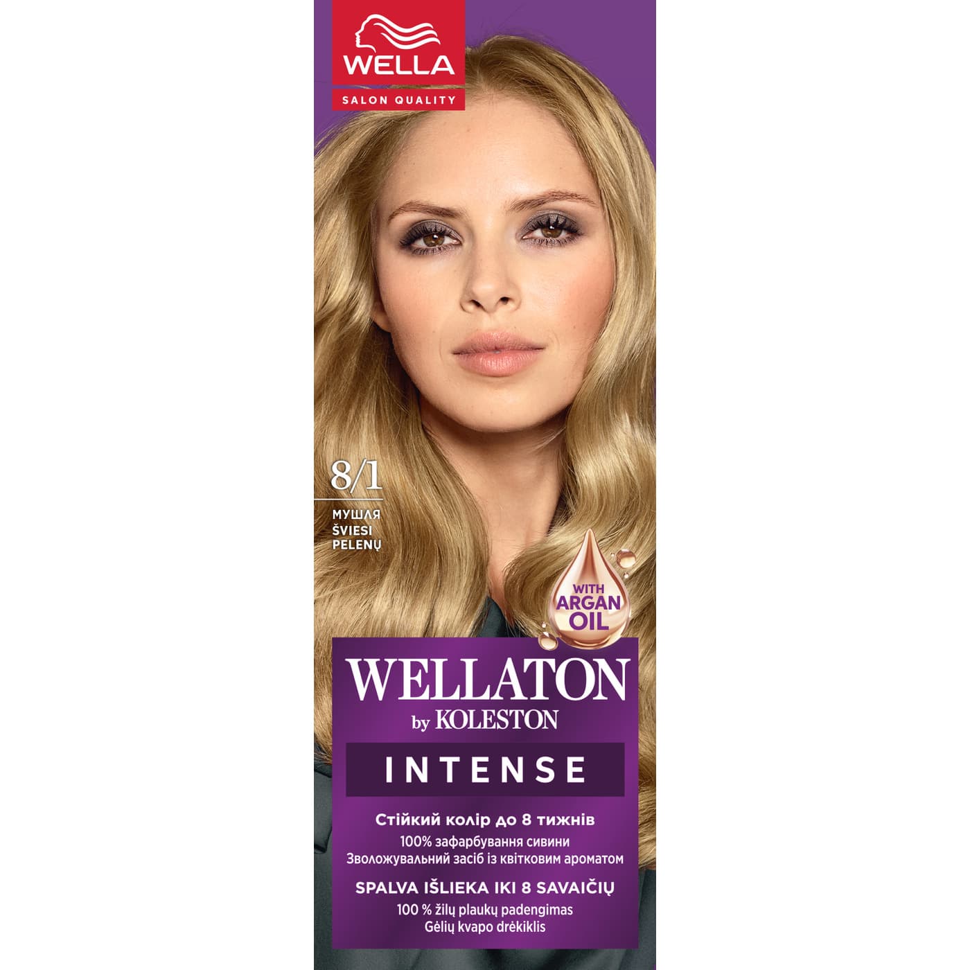 Wellaton farba do włosów 8/1 Jasny popielaty blond