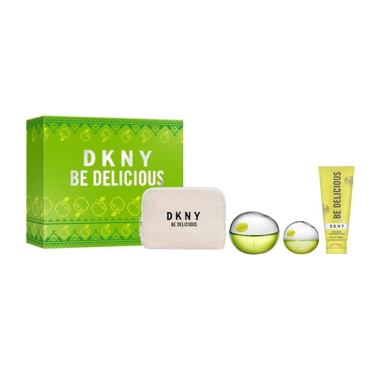 Be Delicious zestaw woda perfumowana spray + balsam do ciała + woda perfumowana spray + kosmetyczka (W)