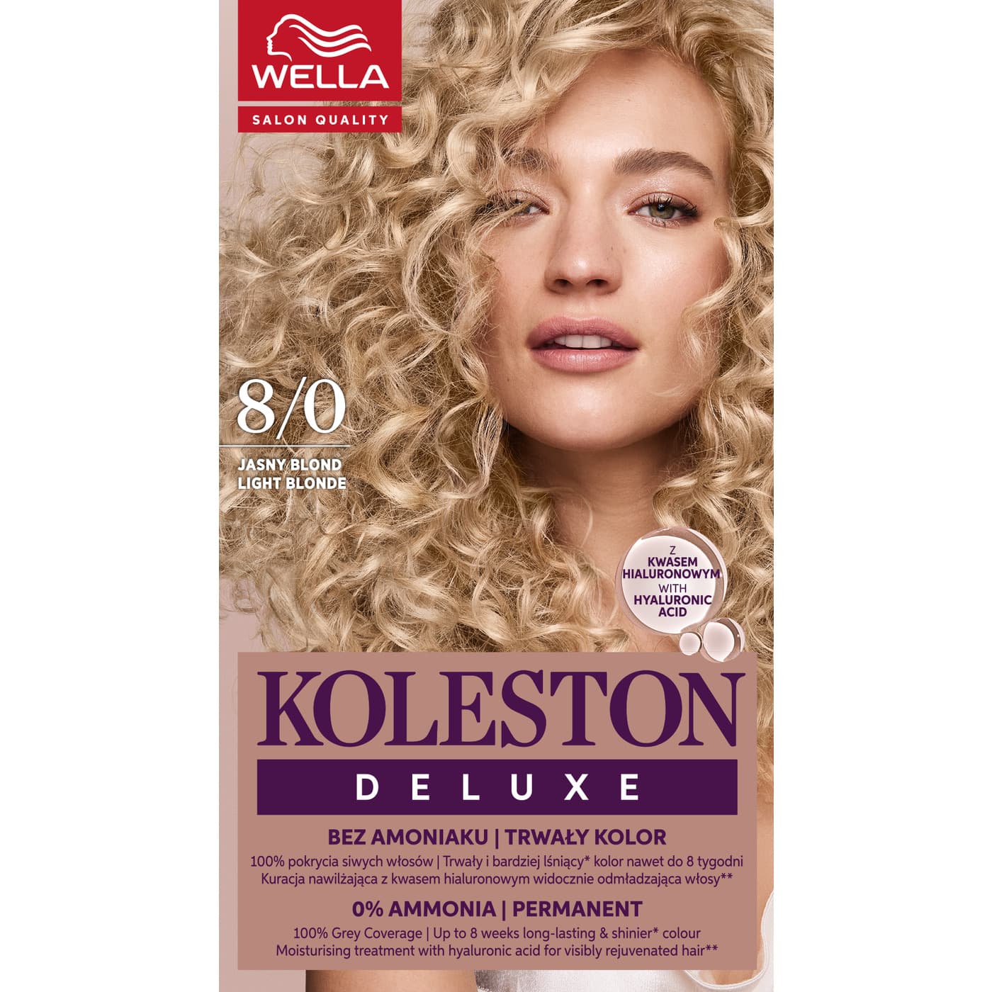 Koleston Deluxe, farba do włosów, Jasny Blond, 8/0