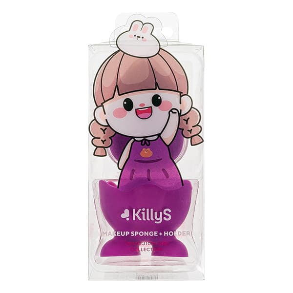 Tamagotchi Girl gąbeczka do makijażu ze stojakiem Violet