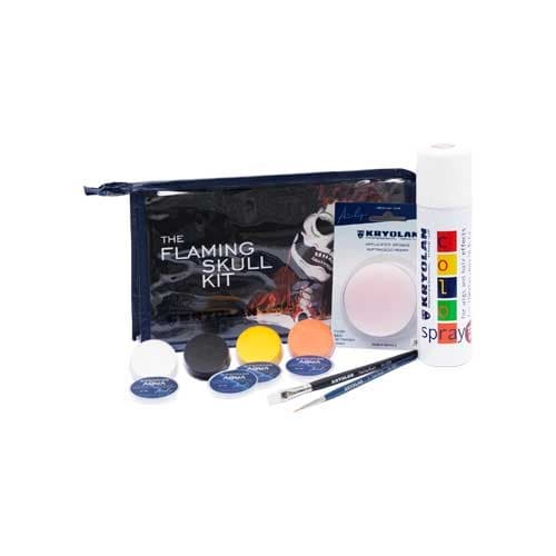 Flaming Skull Halloween Kit, zestaw do charakteryzacji
