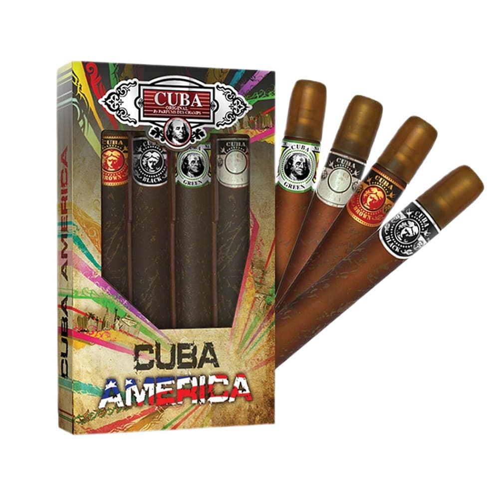Cuba America zestaw Black woda toaletowa spray + Green woda toaletowa spray + Brown woda toaletowa spray + Grey woda toaletowa spray (M)