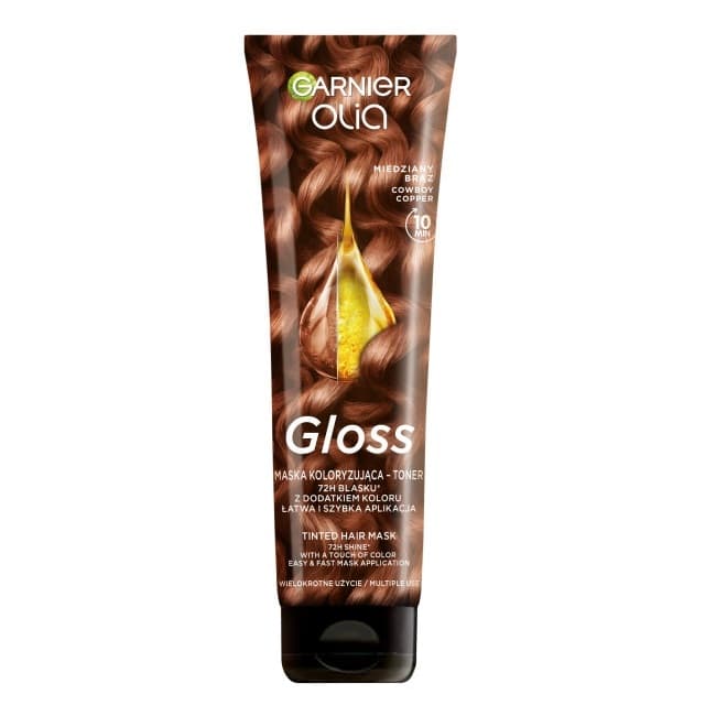 OLIA - Gloss Tinted Hair Mask - Cowboy Cooper - Maska koloryzująca - toner do włosów naturalnych i farbowanych - Miedziany Brąz -