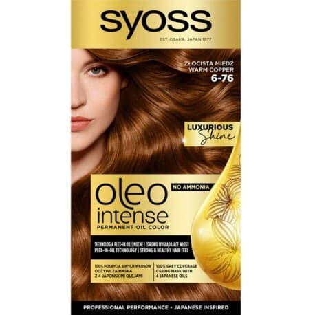 Oleo Intense trwała farba do włosów z olejem odcień 6-76 Warm Copper