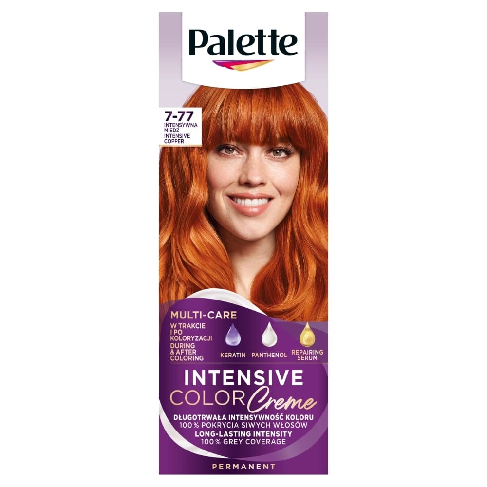 Palette Intensive Color Creme trwała farba do włosów odcień 7-77 Intensive Copper
