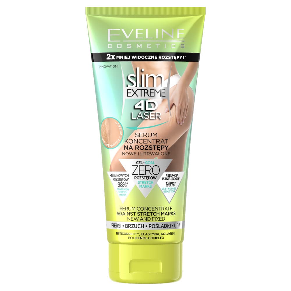 Eveline Slim Extreme 4D Serum koncentrat na rozstępy nowe i utrwalone - Piersi, brzuch, pośladki, uda