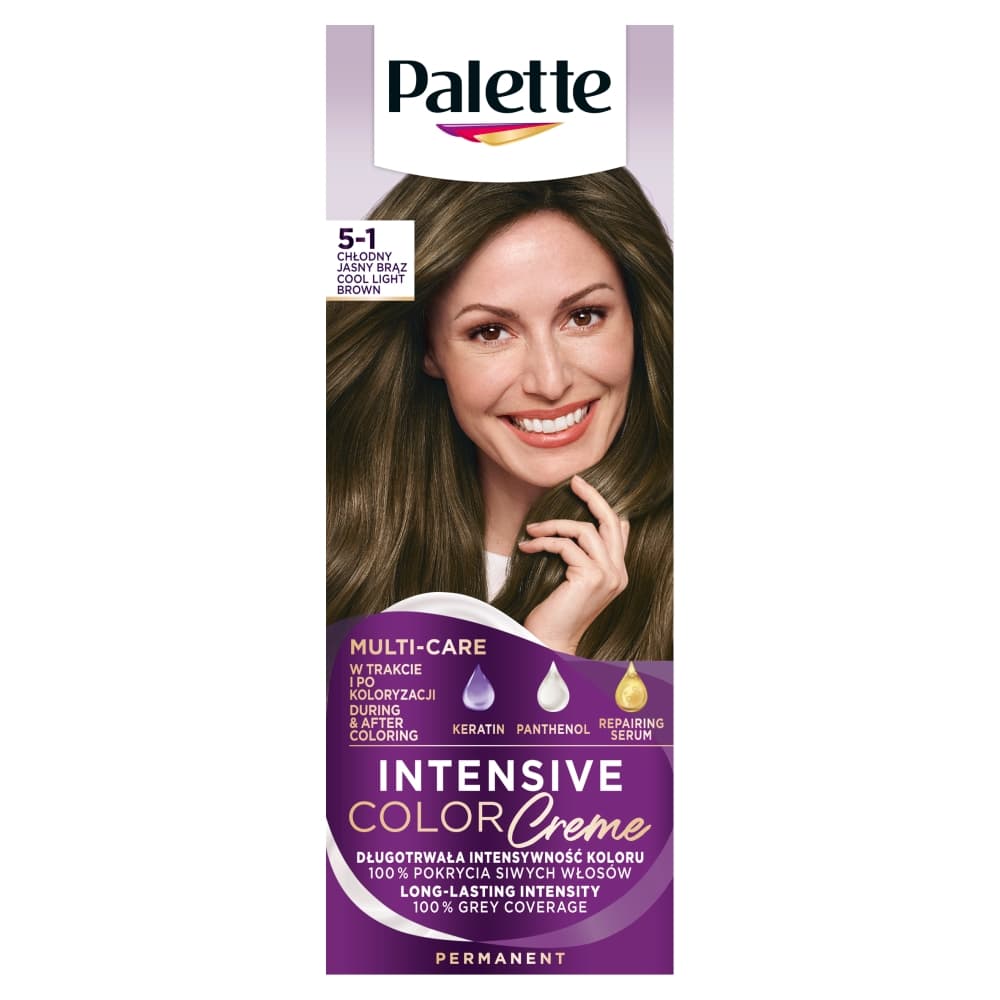 Palette Intensive Color Creme trwała farba do włosów odcień 5-1 Cool Light Brown