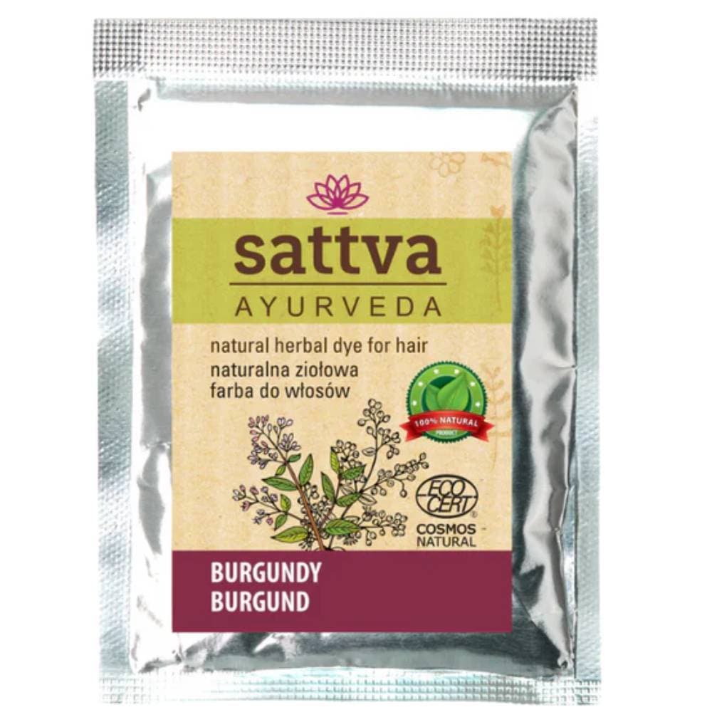 Sattva Natural Herbal Dye for Hair naturalna ziołowa farba do włosów Burgundy