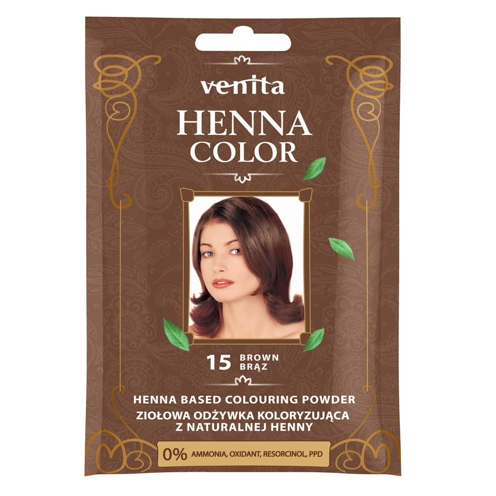 Henna Color Ziołowa odżywka koloryzująca z henną do włosów - 15 Brąz