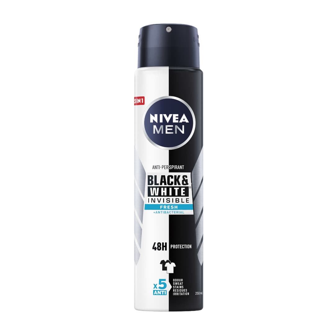 Men - Black & White Invisible - Fresh - 48H Anti-Perspirant - Antyperspirant w aerozolu dla mężczyzn -