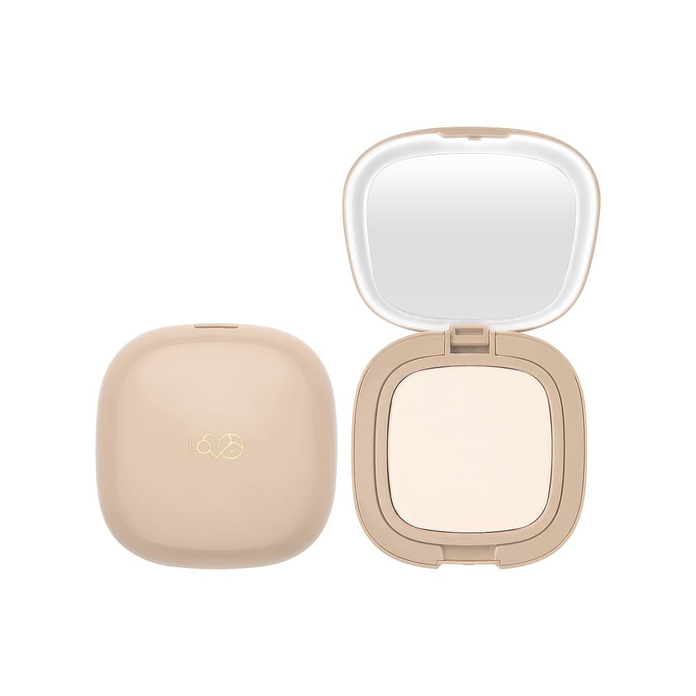 LED Setting Powder transparentny puder prasowany utrwalający z lusterkiem LED