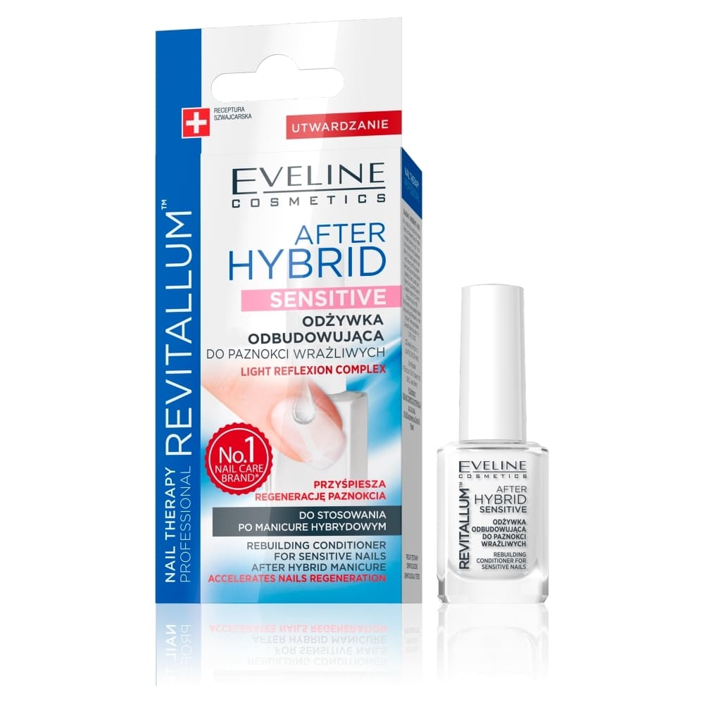Eveline Nail Therapy Professional, odbudowująca odżywka do paznokci, after hybrid sensitive