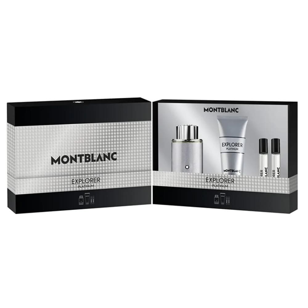 Mont Blanc Explorer Platinum zestaw woda perfumowana spray + żel pod prysznic + miniatura wody perfumowanej 2x (M)