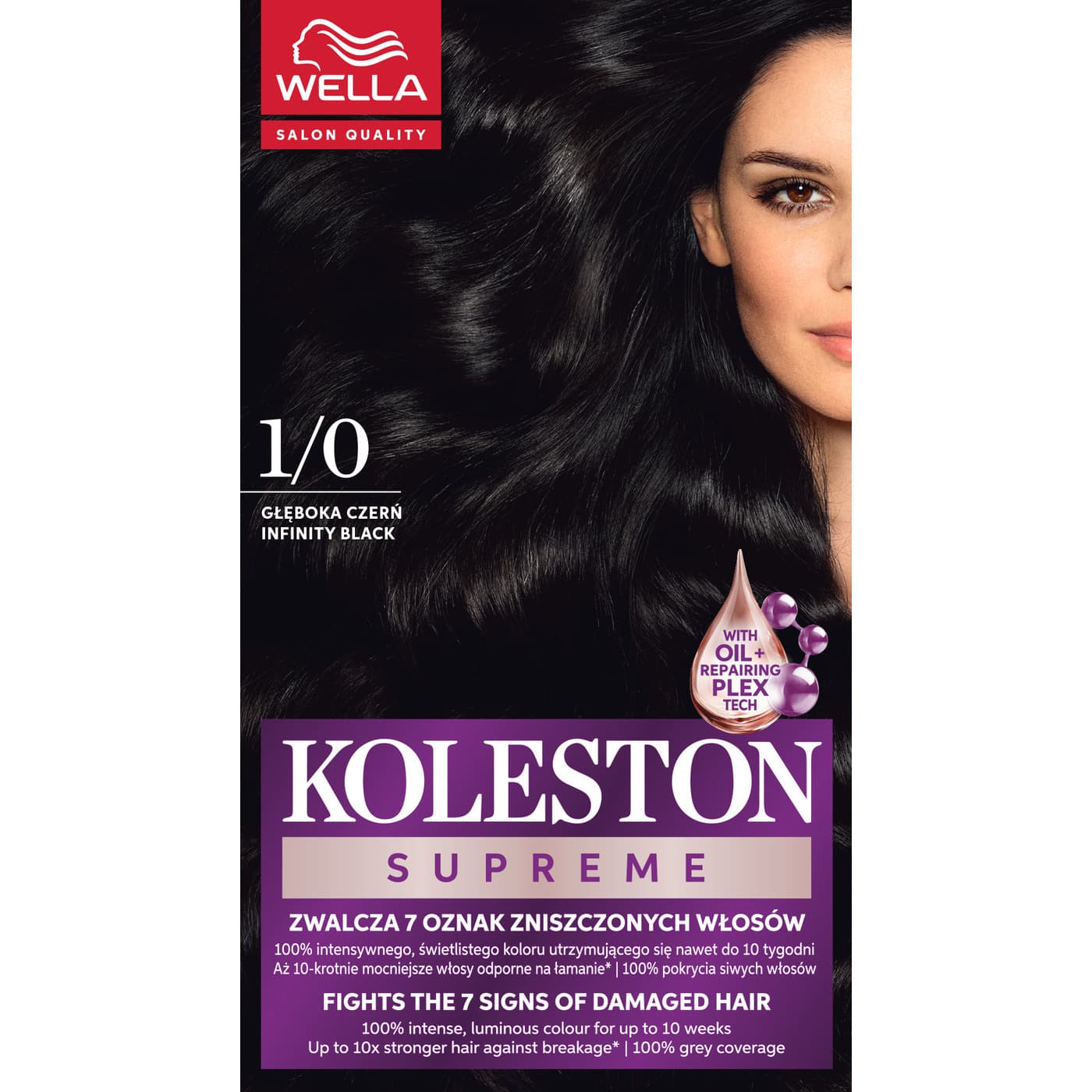 Koleston Supreme, farba do włosów, Głęboka Czerń, 1/0