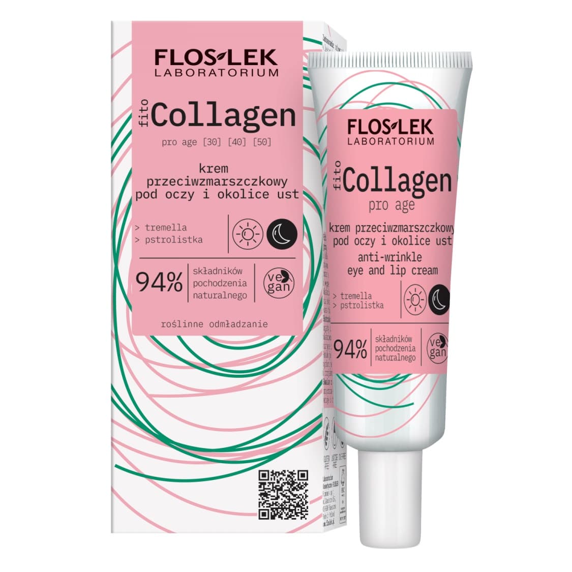 Flos-Lek fitoCollagen pro age, krem przeciwzmarszczkowy pod oczy i okolice ust
