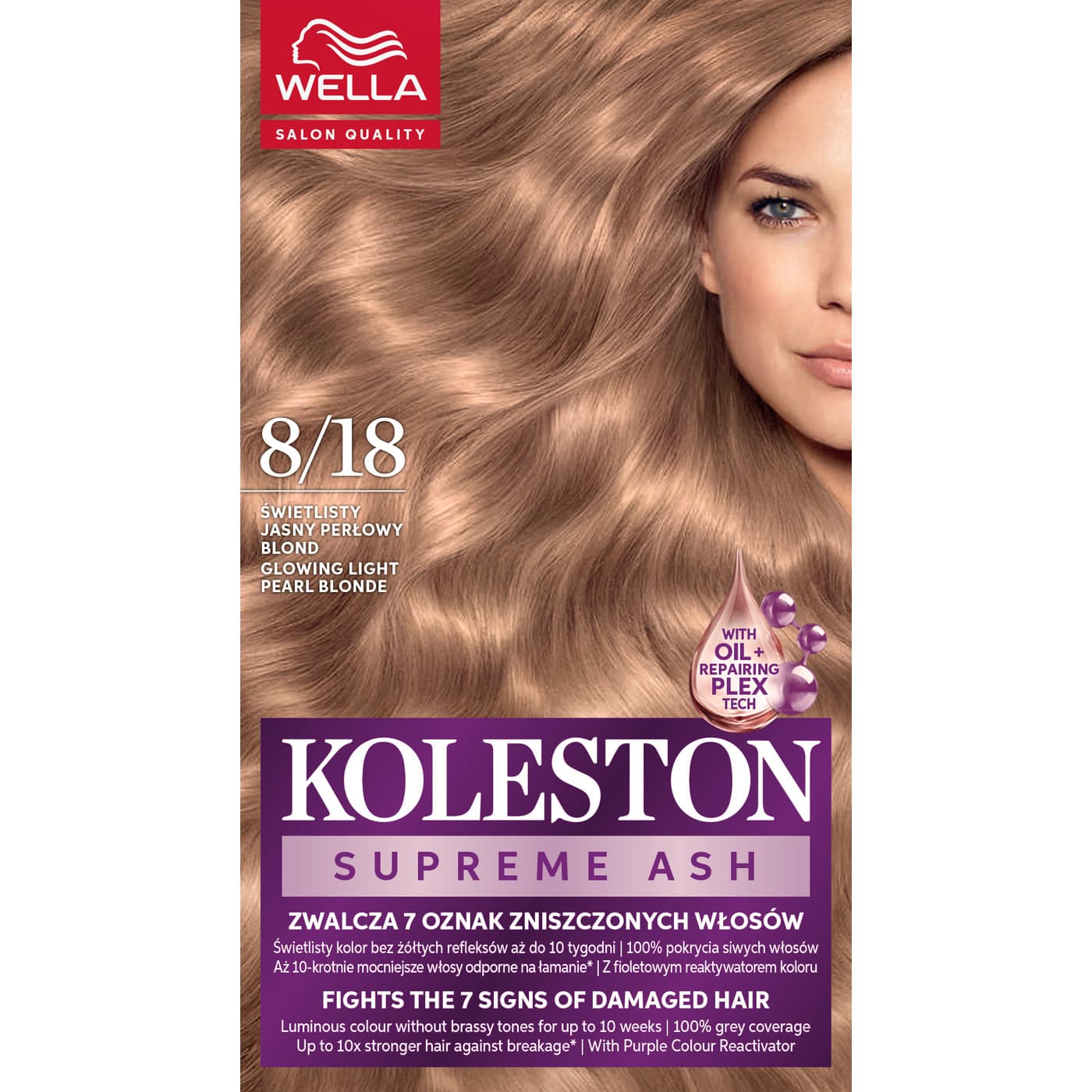 Koleston Supreme, farba do włosów, Świetlisty Jasny Perłowy Blond, 8/18