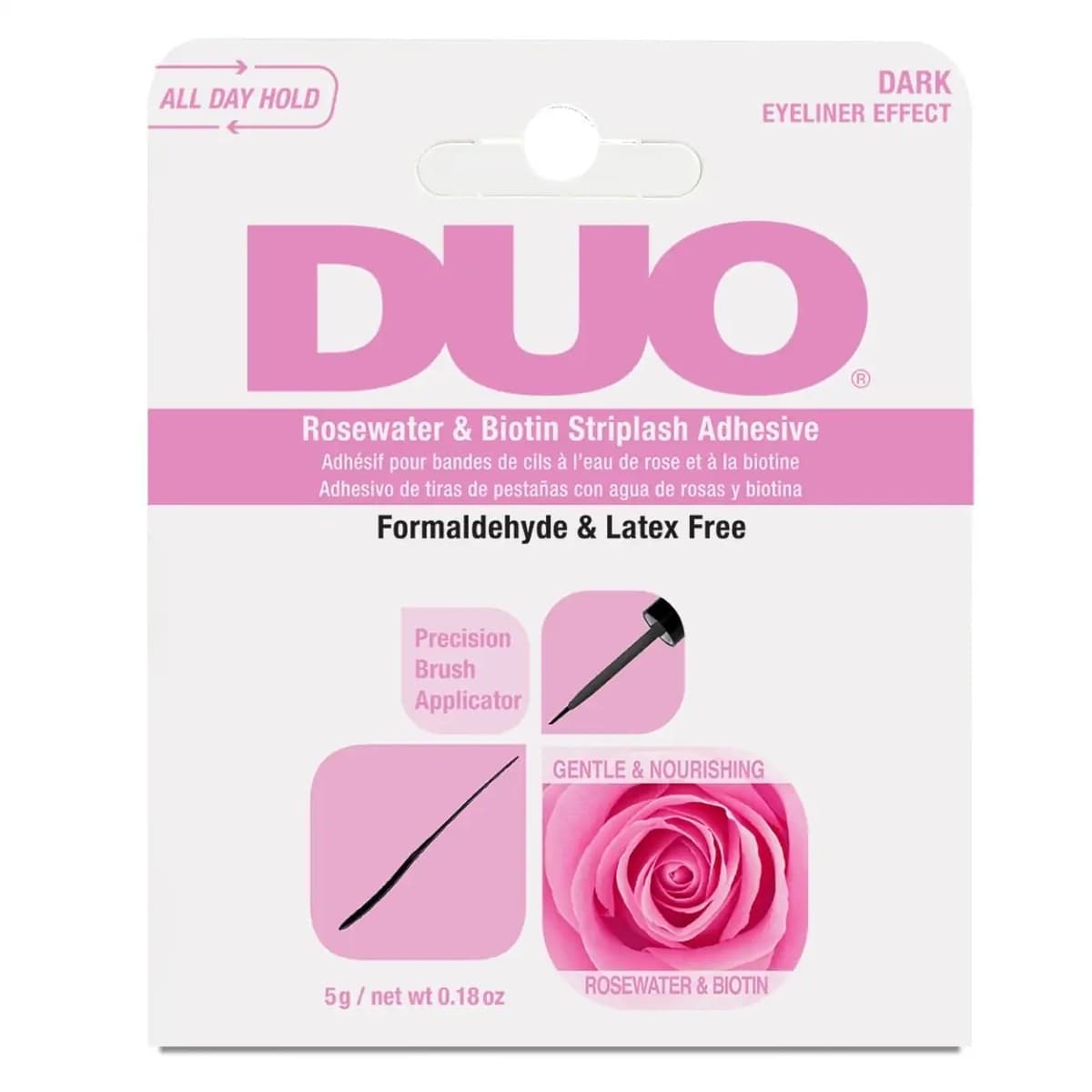 DUO Rosewater & Biotin Striplash Adhesive klej do sztucznych rzęs Dark