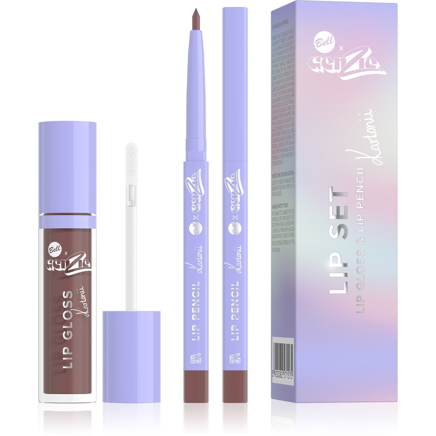 x Genzie, błyszczyk i konturówka do ust, lip set, 002