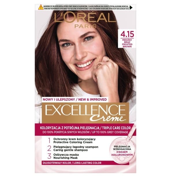 Paris Excellence Creme farba do włosów 4.15 Mroźny Brąz
