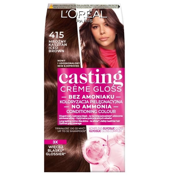 Paris Casting Crème Gloss koloryzacja 415 Mroźny Kasztan
