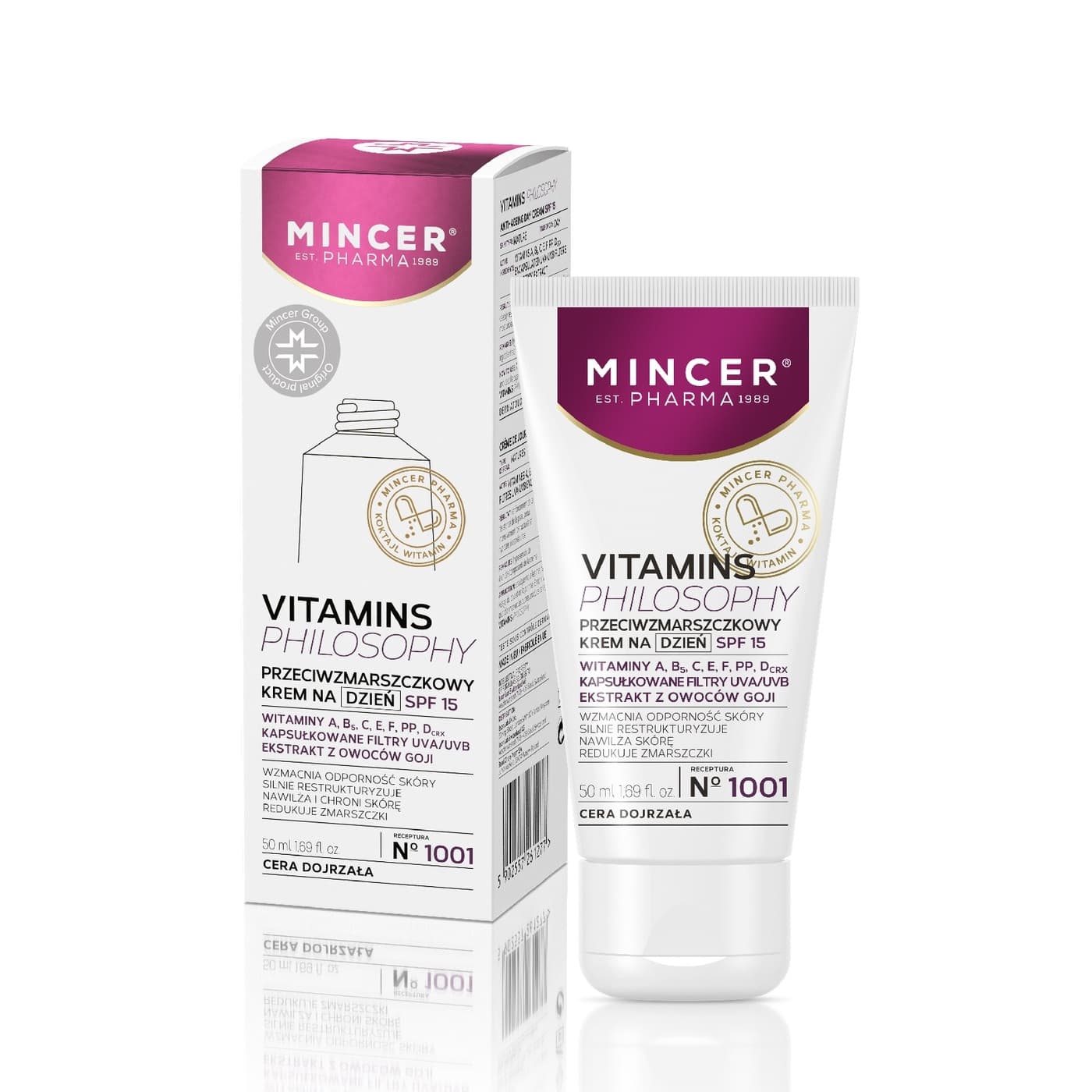 Pharma, Vitamins Philosophy, krem przeciwzmarszczkowy na dzień nr 1001, SPF 15