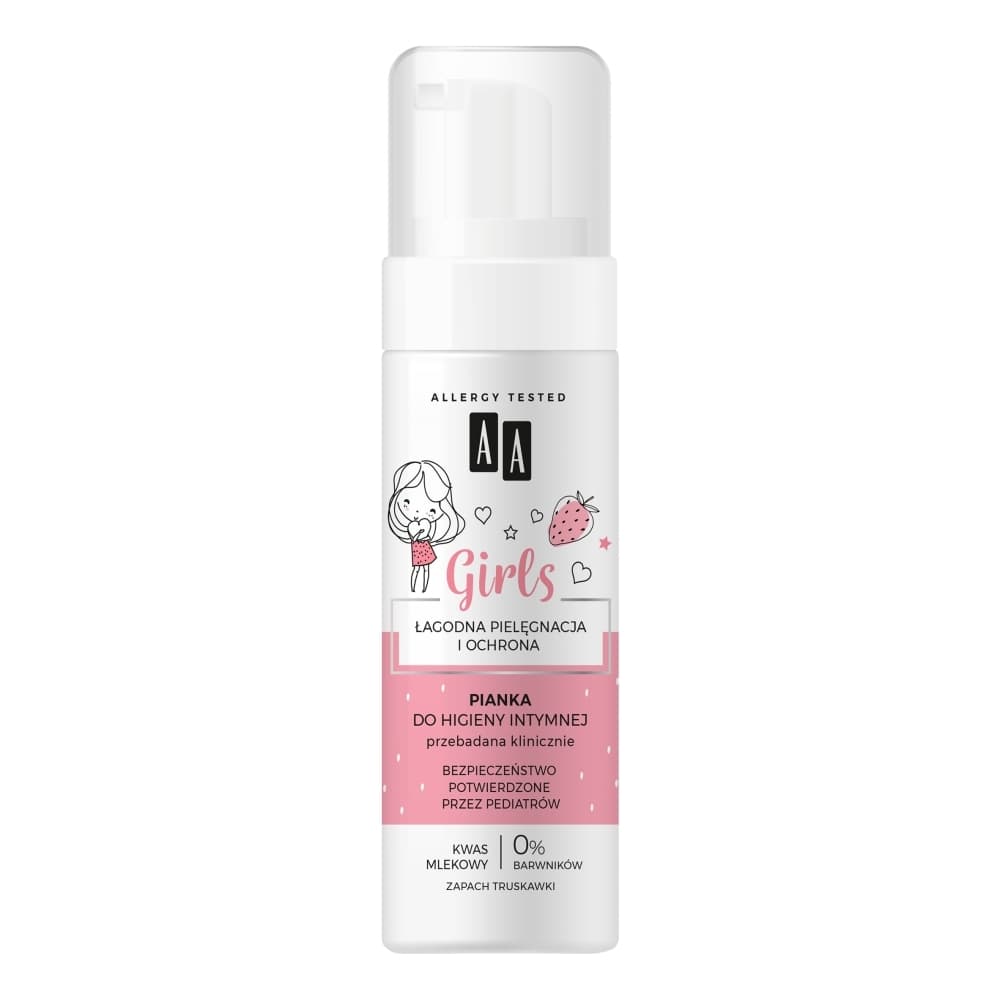 Intymna Girls - Pianka do higieny intymnej - Zapach truskawki - Od 3. roku życia -