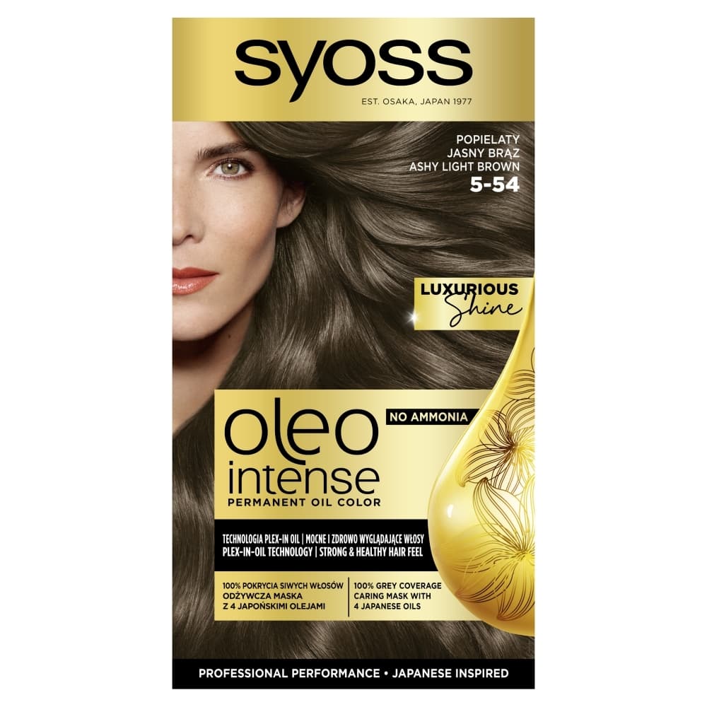 Oleo Intense trwała farba do włosów z olejem odcień 5-54 Ashy Light Brown