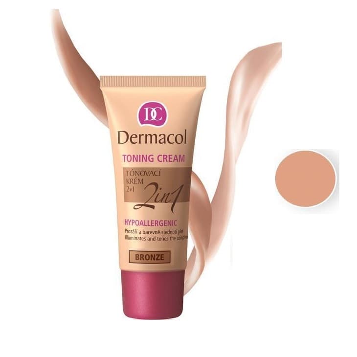 Toning Cream 2in1 Hypoallergenic krem nawilżający i podkład do twarzy Bronze