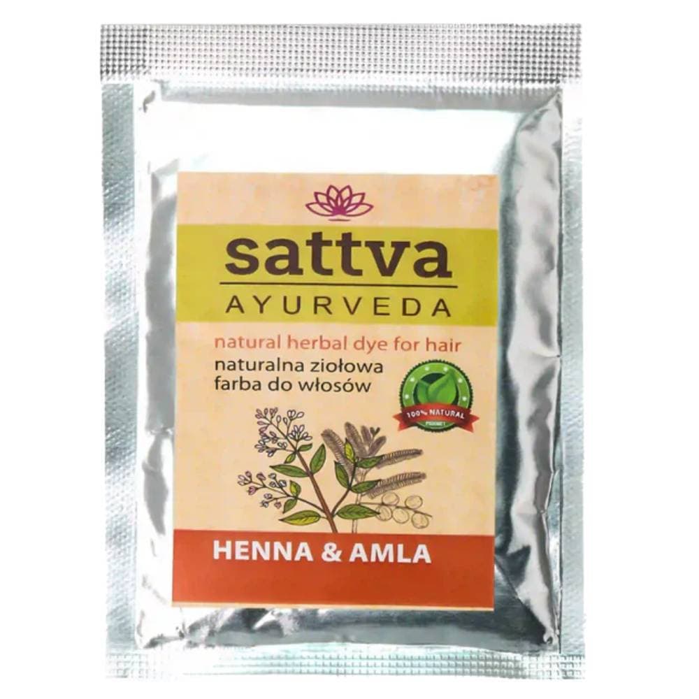 Sattva Natural Herbal Dye for Hair naturalna ziołowa farba do włosów Henna & Amla